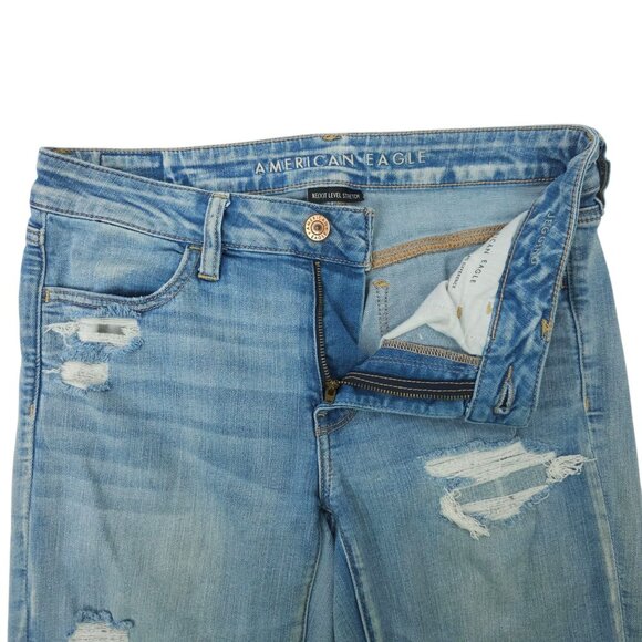 American Eagle Next Level Stretch Jegging Womens 6 Denim Jeans Distressed Ripped - Picture 7 of 15